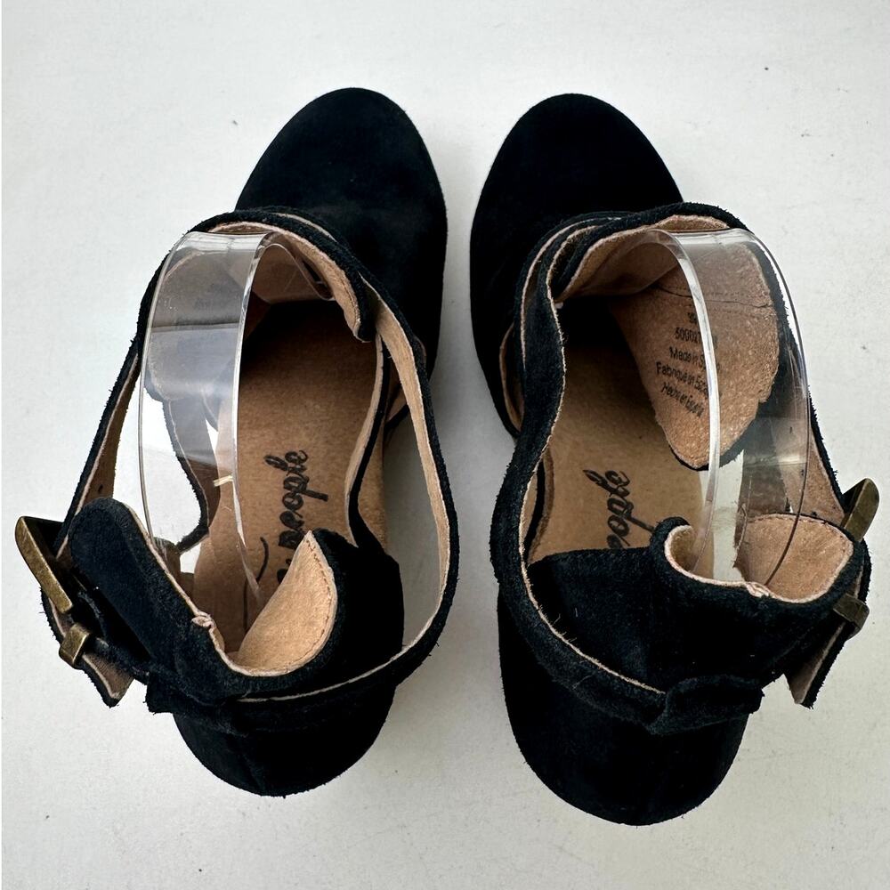 Free People Black Suede Cedar Platform Wood Clogs Women's Sz 39 - Picture 7 of 10